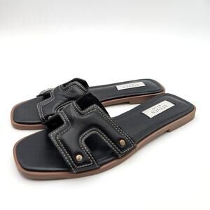 Steven New York Harlien Slide Sandal Open Toe Women's Black Size US6M EU36.5